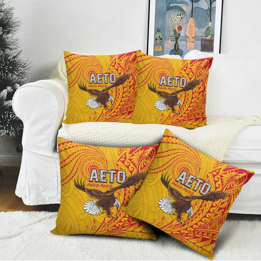 American Samoa Flag Day Pillow Cover Fautasi Race Pago Pago-Aeto Eagle Wings Tribal Style LT03 - Polynesian Pride
