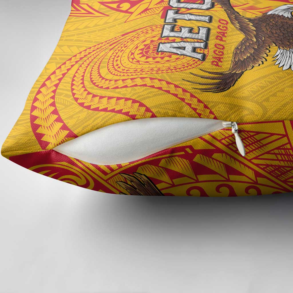 American Samoa Flag Day Pillow Cover Fautasi Race Pago Pago-Aeto Eagle Wings Tribal Style LT03 - Polynesian Pride
