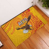 American Samoa Flag Day Rubber Doormat Fautasi Race Pago Pago-Aeto Eagle Wings Tribal Style LT03 - Polynesian Pride