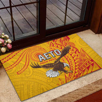 American Samoa Flag Day Rubber Doormat Fautasi Race Pago Pago-Aeto Eagle Wings Tribal Style LT03 - Polynesian Pride