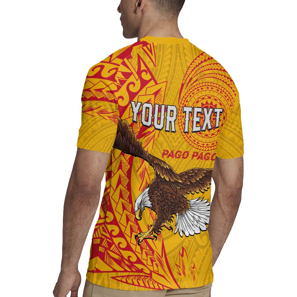Personalised American Samoa Flag Day Rugby Jersey Fautasi Race Pago Pago-Aeto Eagle Wings Tribal Style