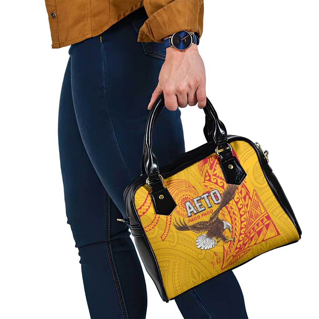 American Samoa Flag Day Shoulder Handbag Fautasi Race Pago Pago-Aeto Eagle Wings Tribal Style LT03 - Polynesian Pride