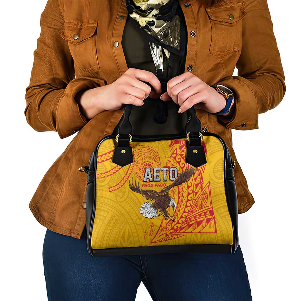 American Samoa Flag Day Shoulder Handbag Fautasi Race Pago Pago-Aeto Eagle Wings Tribal Style LT03 - Polynesian Pride