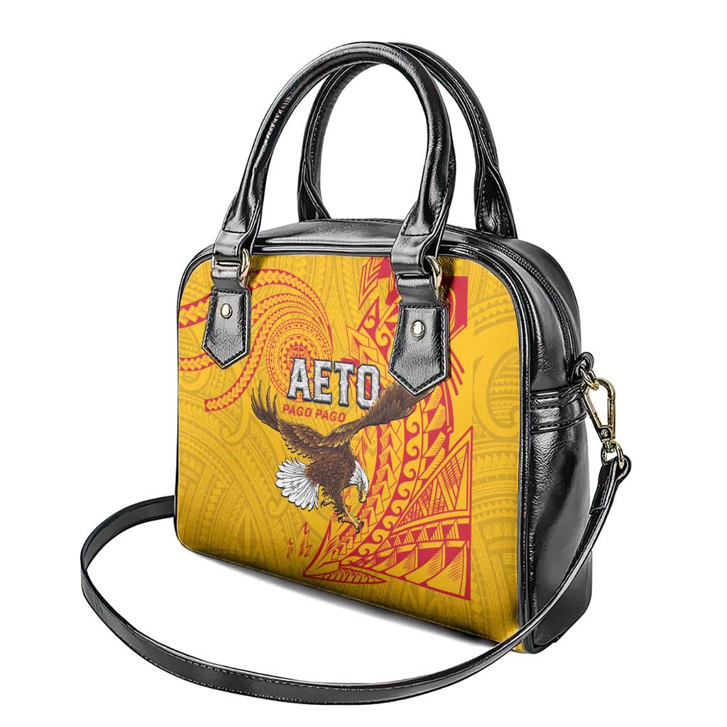 American Samoa Flag Day Shoulder Handbag Fautasi Race Pago Pago-Aeto Eagle Wings Tribal Style LT03 - Polynesian Pride