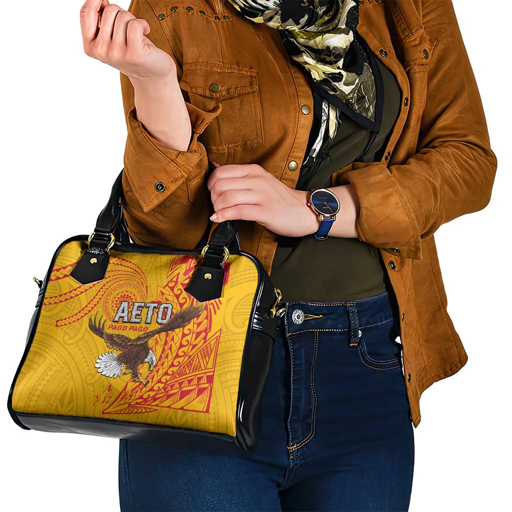 American Samoa Flag Day Shoulder Handbag Fautasi Race Pago Pago-Aeto Eagle Wings Tribal Style LT03 - Polynesian Pride