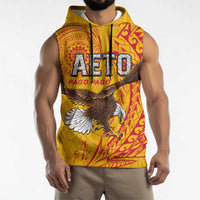 Personalised American Samoa Flag Day Sleeveless Hoodie Fautasi Race Pago Pago-Aeto Eagle Wings Tribal Style
