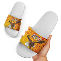 American Samoa Flag Day Slide Sandals Fautasi Race Pago Pago-Aeto Eagle Wings Tribal Style