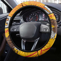 American Samoa Flag Day Steering Wheel Cover Fautasi Race Pago Pago-Aeto Eagle Wings Tribal Style