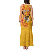 Personalised American Samoa Flag Day Tank Maxi Dress Fautasi Race Pago Pago-Aeto Eagle Wings Tribal Style