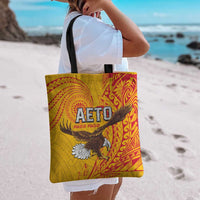 American Samoa Flag Day Tote Bag Fautasi Race Pago Pago-Aeto Eagle Wings Tribal Style LT03 - Polynesian Pride