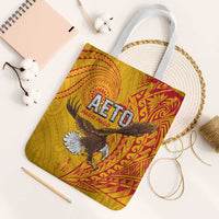 American Samoa Flag Day Tote Bag Fautasi Race Pago Pago-Aeto Eagle Wings Tribal Style LT03 White Strap One Size Multicolor - Polynesian Pride