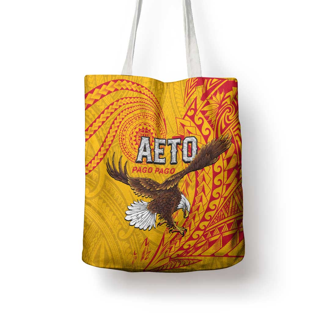 American Samoa Flag Day Tote Bag Fautasi Race Pago Pago-Aeto Eagle Wings Tribal Style LT03 - Polynesian Pride
