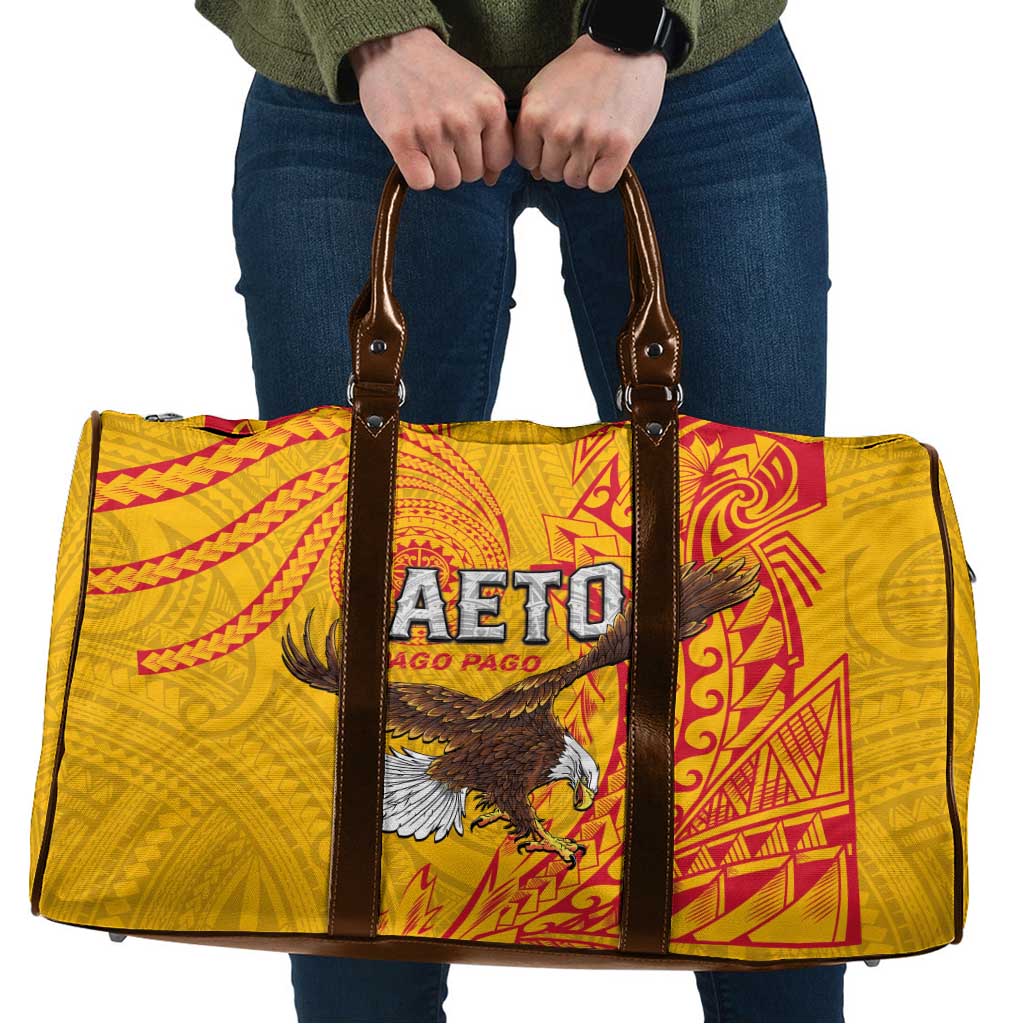 American Samoa Flag Day Travel Bag Fautasi Race Pago Pago-Aeto Eagle Wings Tribal Style LT03 Multicolor - Polynesian Pride
