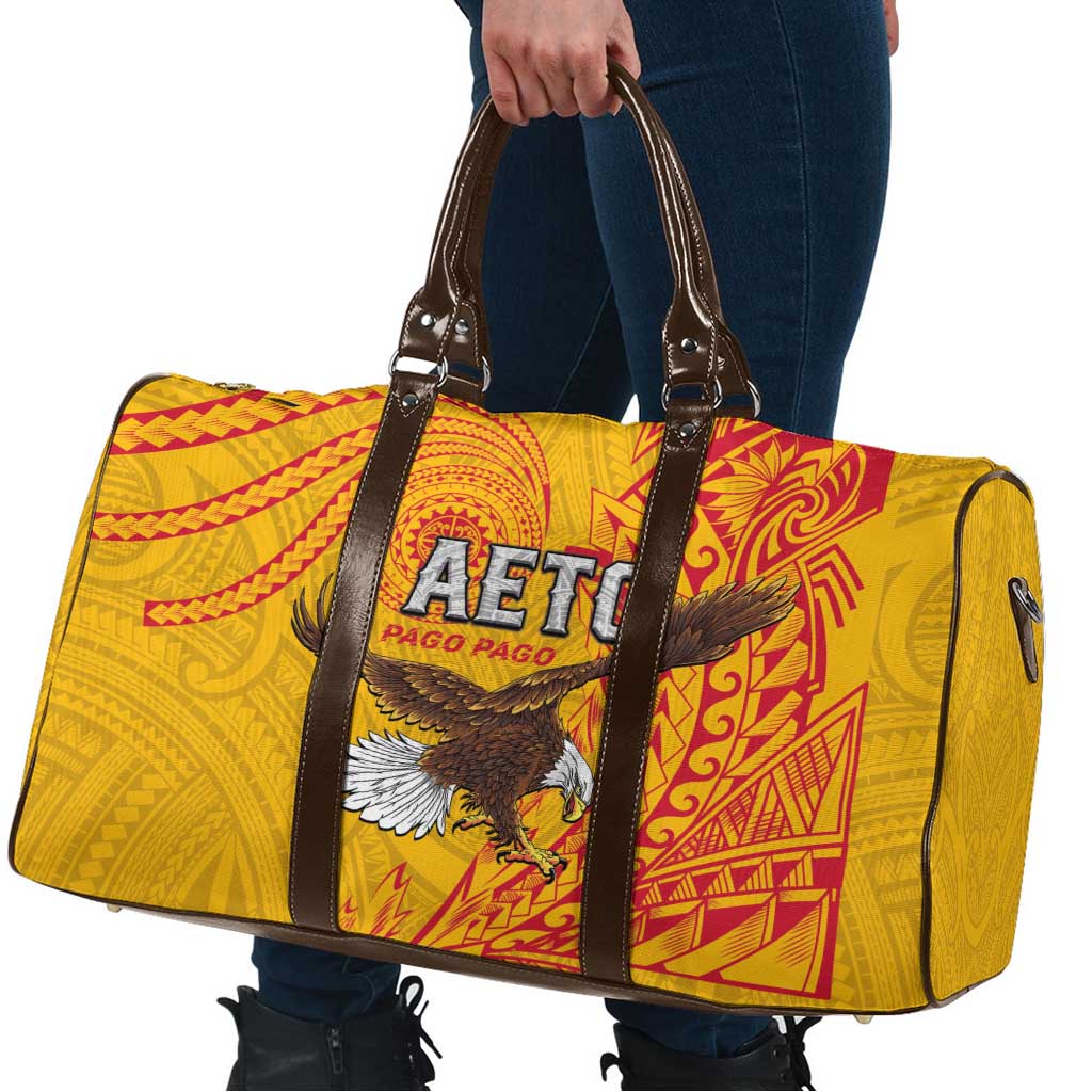 American Samoa Flag Day Travel Bag Fautasi Race Pago Pago-Aeto Eagle Wings Tribal Style LT03 - Polynesian Pride