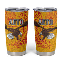 American Samoa Flag Day Tumbler Cup Fautasi Race Pago Pago-Aeto Eagle Wings Tribal Style