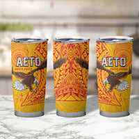 American Samoa Flag Day Tumbler Cup Fautasi Race Pago Pago-Aeto Eagle Wings Tribal Style