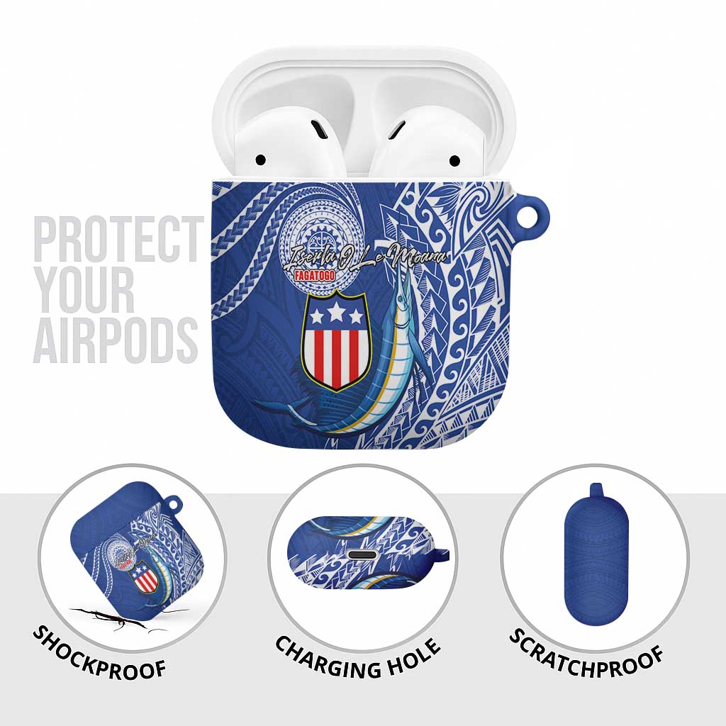 American Samoa Flag Day AirPods Case Fautasi Race Fagatogo-Iseula O Le Moana Sailfish Tribal Style