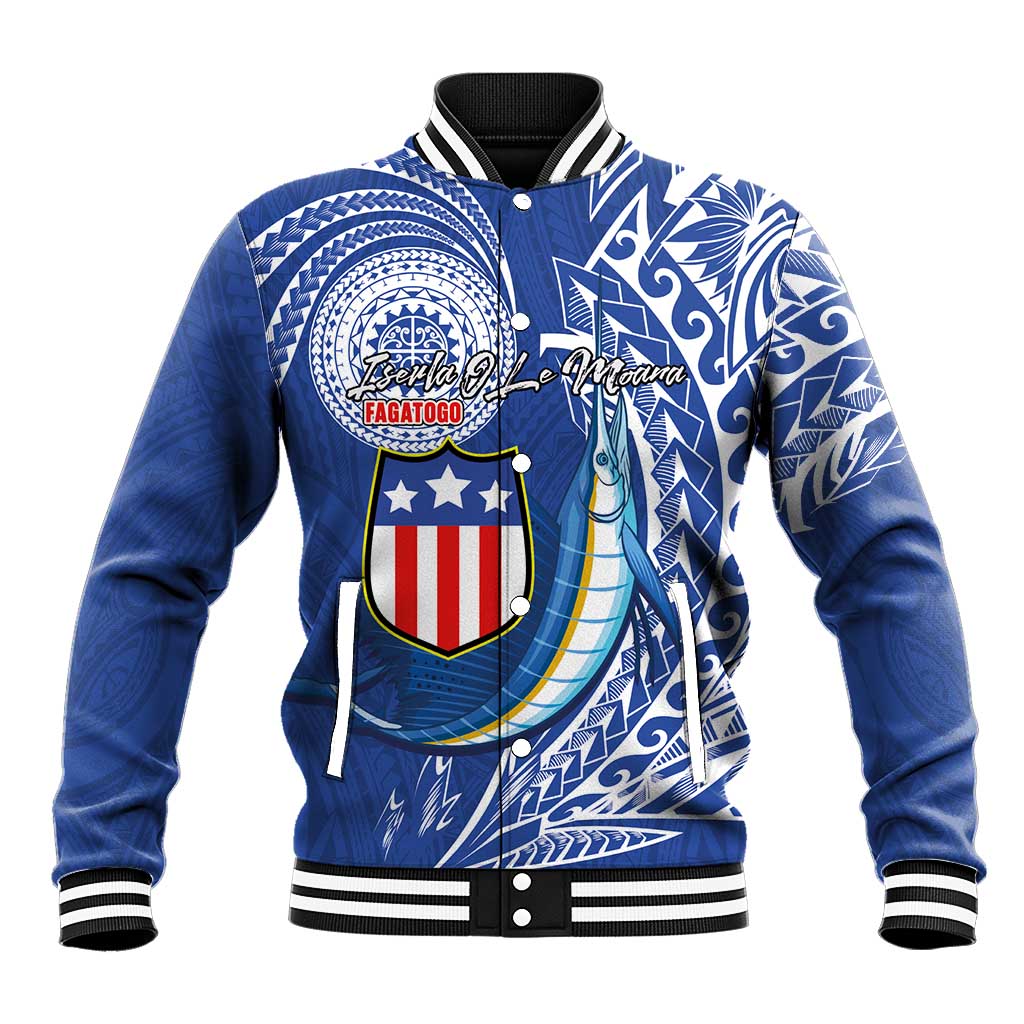 Personalised American Samoa Flag Day Baseball Jacket Fautasi Race Fagatogo-Iseula O Le Moana Sailfish Tribal Style LT03 Unisex Multicolor - Polynesian Pride
