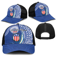 American Samoa Flag Day Baseball Net Cap Fautasi Race Fagatogo-Iseula O Le Moana Sailfish Tribal Style