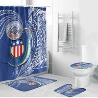 American Samoa Flag Day Bathroom Set Fautasi Race Fagatogo-Iseula O Le Moana Sailfish Tribal Style
