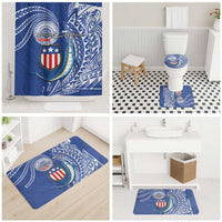 American Samoa Flag Day Bathroom Set Fautasi Race Fagatogo-Iseula O Le Moana Sailfish Tribal Style