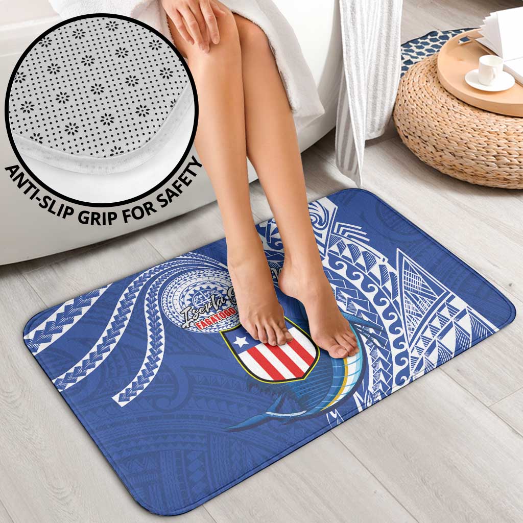 American Samoa Flag Day Bathroom Set Fautasi Race Fagatogo-Iseula O Le Moana Sailfish Tribal Style