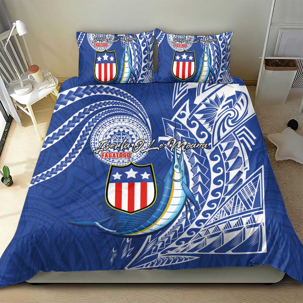 American Samoa Flag Day Bedding Set Fautasi Race Fagatogo-Iseula O Le Moana Sailfish Tribal Style