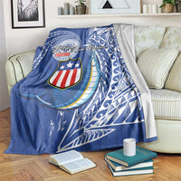 American Samoa Flag Day Blanket Fautasi Race Fagatogo-Iseula O Le Moana Sailfish Tribal Style