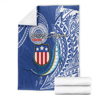 American Samoa Flag Day Blanket Fautasi Race Fagatogo-Iseula O Le Moana Sailfish Tribal Style