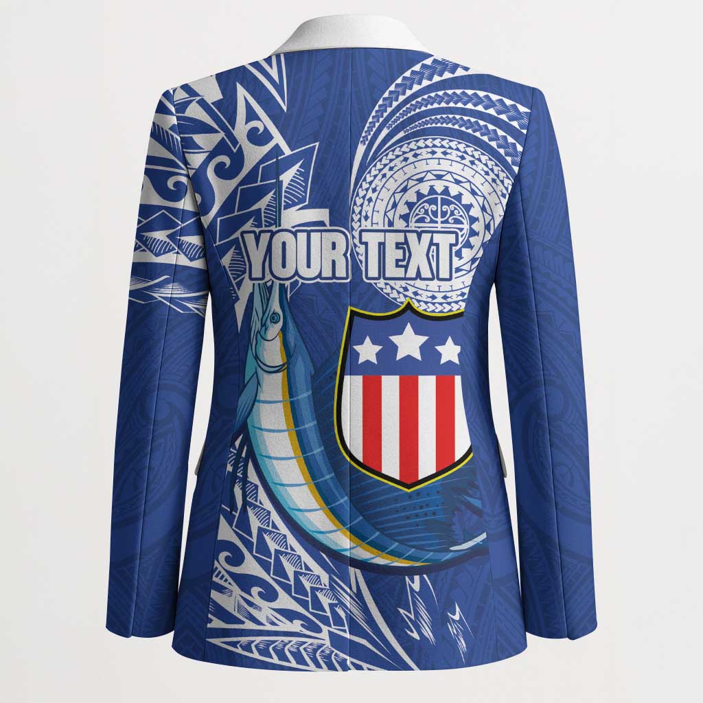 Personalised American Samoa Flag Day Blazer Fautasi Race Fagatogo-Iseula O Le Moana Sailfish Tribal Style