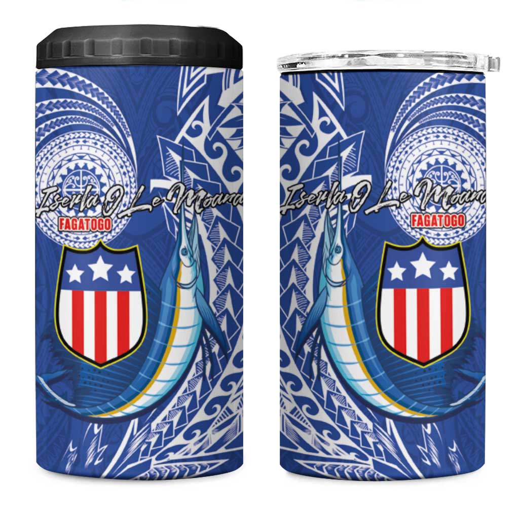 American Samoa Flag Day 4 in 1 Can Cooler Tumbler Fautasi Race Fagatogo-Iseula O Le Moana Sailfish Tribal Style LT03 One Size: 16 oz Multicolor - Polynesian Pride