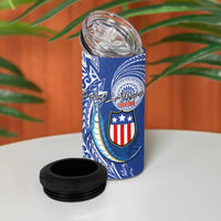 American Samoa Flag Day 4 in 1 Can Cooler Tumbler Fautasi Race Fagatogo-Iseula O Le Moana Sailfish Tribal Style LT03 - Polynesian Pride