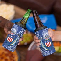 American Samoa Flag Day 4 in 1 Can Cooler Tumbler Fautasi Race Fagatogo-Iseula O Le Moana Sailfish Tribal Style LT03 - Polynesian Pride