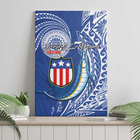 American Samoa Flag Day Canvas Wall Art Fautasi Race Fagatogo-Iseula O Le Moana Sailfish Tribal Style