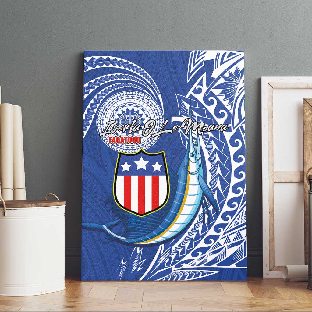 American Samoa Flag Day Canvas Wall Art Fautasi Race Fagatogo-Iseula O Le Moana Sailfish Tribal Style