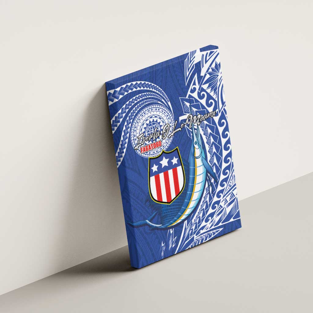 American Samoa Flag Day Canvas Wall Art Fautasi Race Fagatogo-Iseula O Le Moana Sailfish Tribal Style