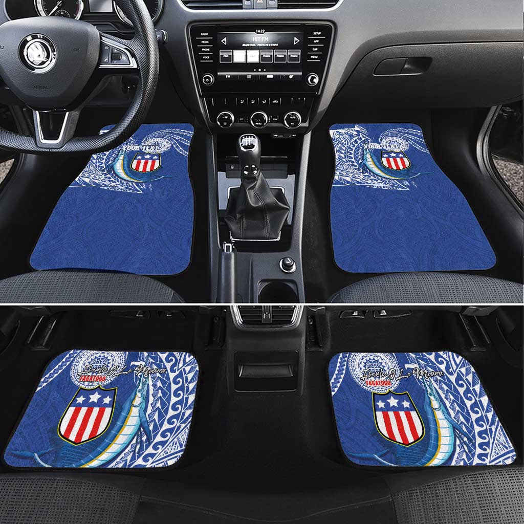 Personalised American Samoa Flag Day Car Mats Fautasi Race Fagatogo-Iseula O Le Moana Sailfish Tribal Style