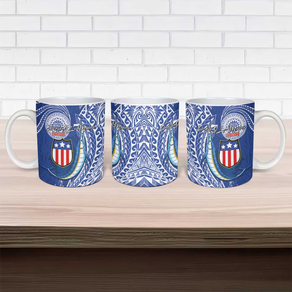 American Samoa Flag Day Ceramic Mug Fautasi Race Fagatogo-Iseula O Le Moana Sailfish Tribal Style