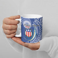 American Samoa Flag Day Ceramic Mug Fautasi Race Fagatogo-Iseula O Le Moana Sailfish Tribal Style