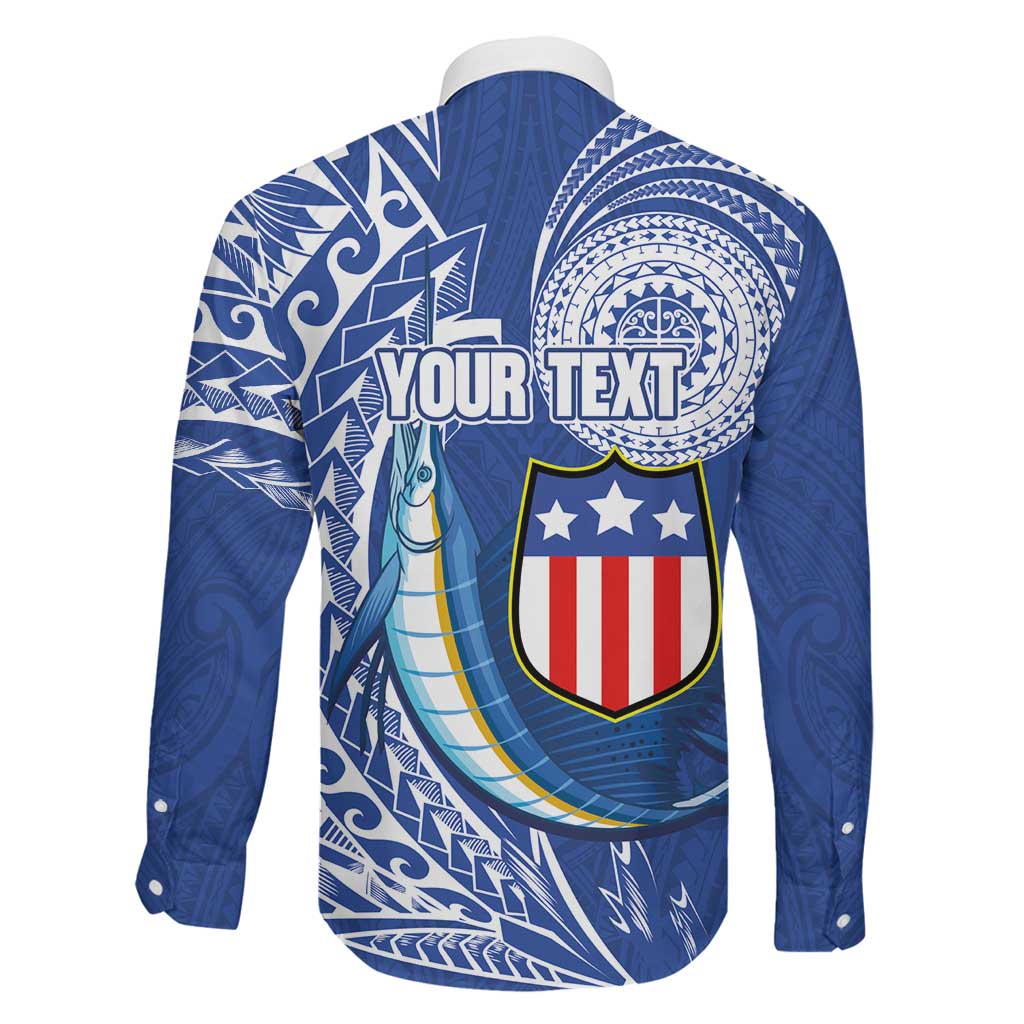 Personalised American Samoa Flag Day Family Matching Puletasi and Hawaiian Shirt Fautasi Race Fagatogo-Iseula O Le Moana Sailfish Tribal Style