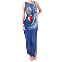 Personalised American Samoa Flag Day Family Matching Tank Maxi Dress and Hawaiian Shirt Fautasi Race Fagatogo-Iseula O Le Moana Sailfish Tribal Style