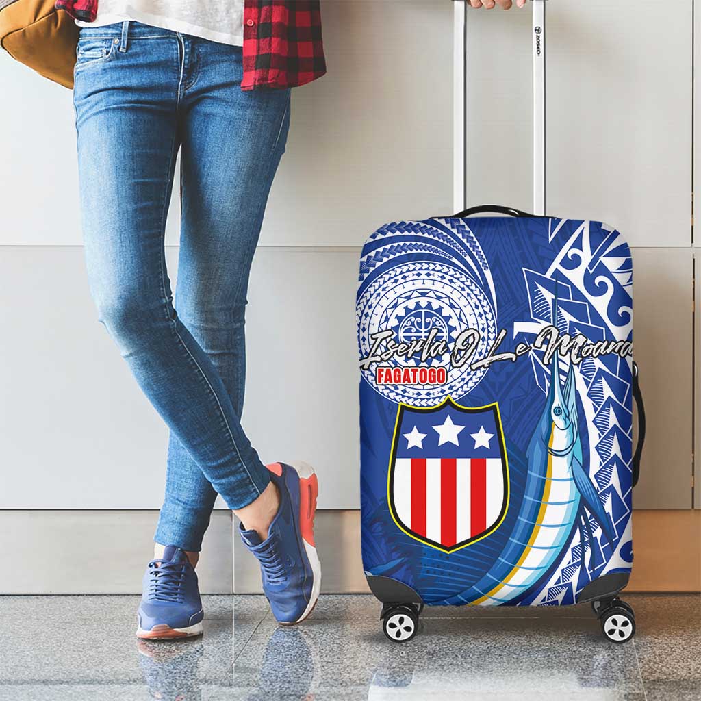 American Samoa Flag Day Luggage Cover Fautasi Race Fagatogo-Iseula O Le Moana Sailfish Tribal Style