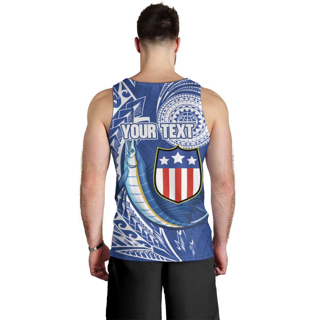 Personalised American Samoa Flag Day Men Tank Top Fautasi Race Fagatogo-Iseula O Le Moana Sailfish Tribal Style