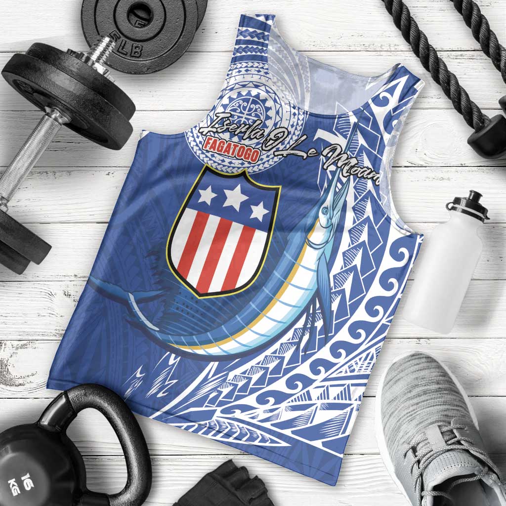 Personalised American Samoa Flag Day Men Tank Top Fautasi Race Fagatogo-Iseula O Le Moana Sailfish Tribal Style