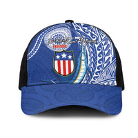 American Samoa Flag Day Mesh Trucker Cap Fautasi Race Fagatogo-Iseula O Le Moana Sailfish Tribal Style