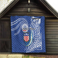 American Samoa Flag Day Quilt Fautasi Race Fagatogo-Iseula O Le Moana Sailfish Tribal Style