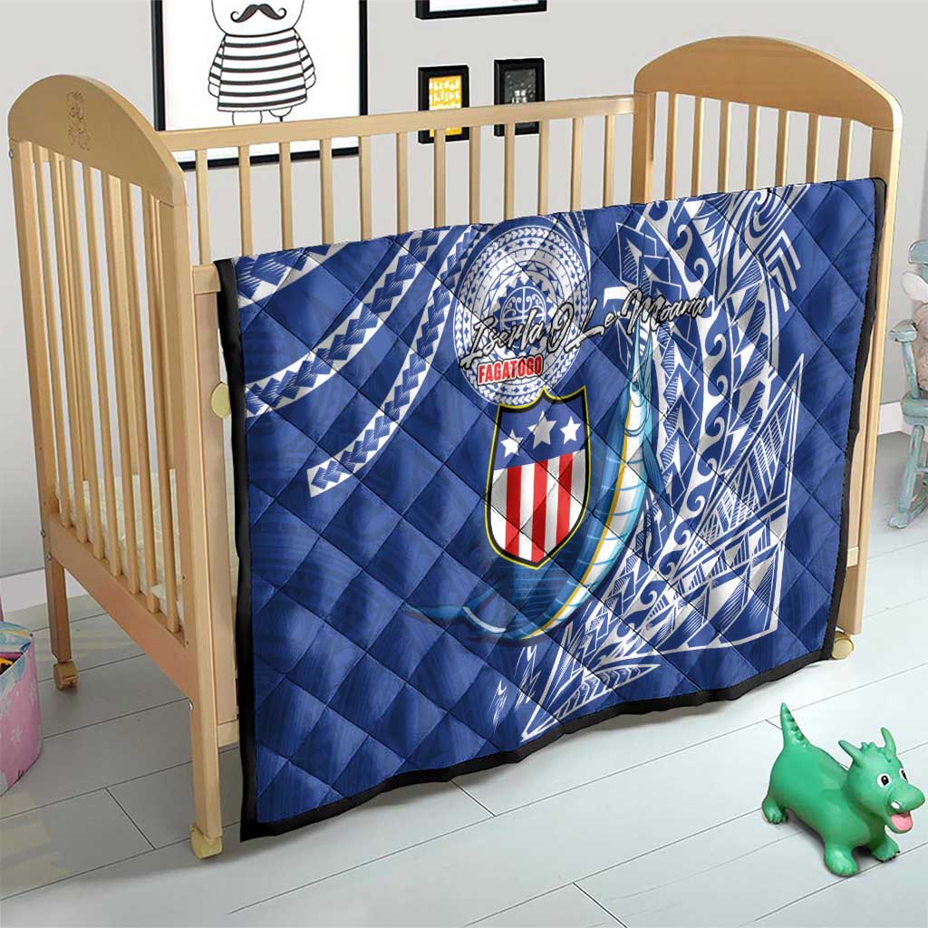 American Samoa Flag Day Quilt Fautasi Race Fagatogo-Iseula O Le Moana Sailfish Tribal Style