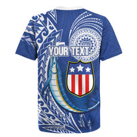 Personalised American Samoa Flag Day Rugby Jersey Fautasi Race Fagatogo-Iseula O Le Moana Sailfish Tribal Style