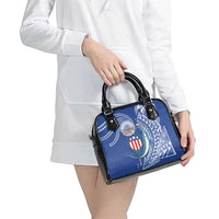 American Samoa Flag Day Shoulder Handbag Fautasi Race Fagatogo-Iseula O Le Moana Sailfish Tribal Style