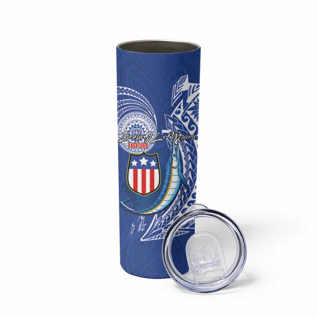 American Samoa Flag Day Skinny Tumbler Fautasi Race Fagatogo-Iseula O Le Moana Sailfish Tribal Style